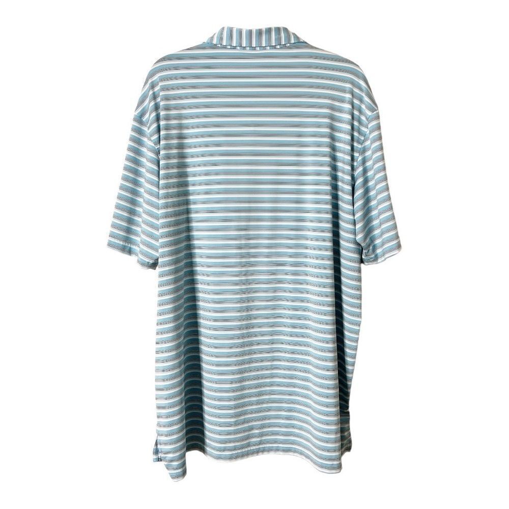 Peter Millar Men’s Blue White Striped Polo Golf Shirt‎ Size Extra Large - Picture 2 of 7